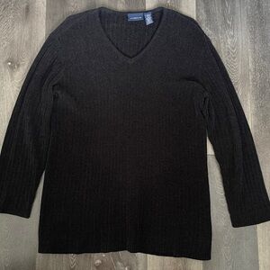 liz claiborne sport , black long sleeve shirt , size m guc